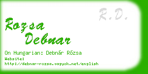 rozsa debnar business card